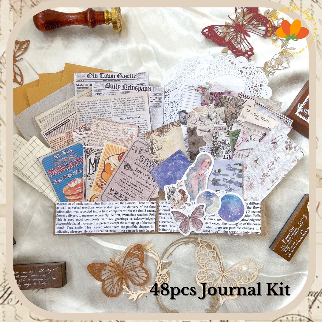 Bloomingyourdays TERMURAH Journal Kit Vintage jurnal kit scrapbook notebook dekorasi deco stiker diy planner kit aesthetic