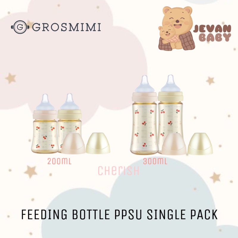 Grosmimi Feeding Bottle PPSU Single Pack (Included Nipple)