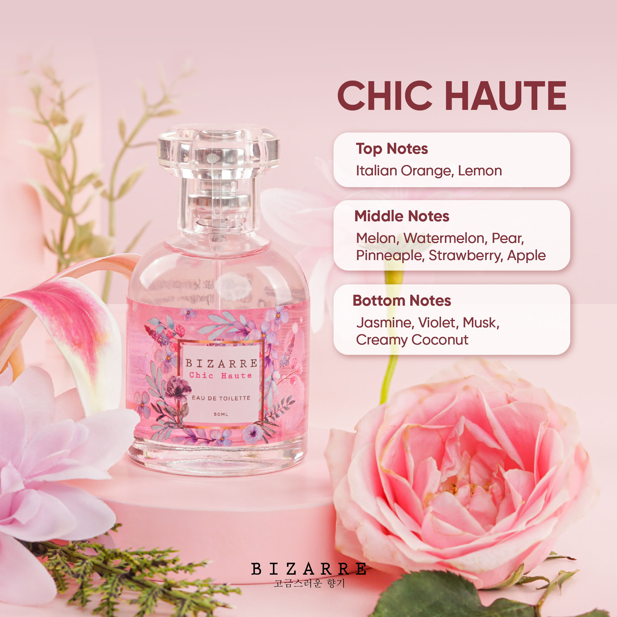 BIZARRE Parfum Wanita Eau De Toilette EDT Parfum Tahan Lama 50 ML