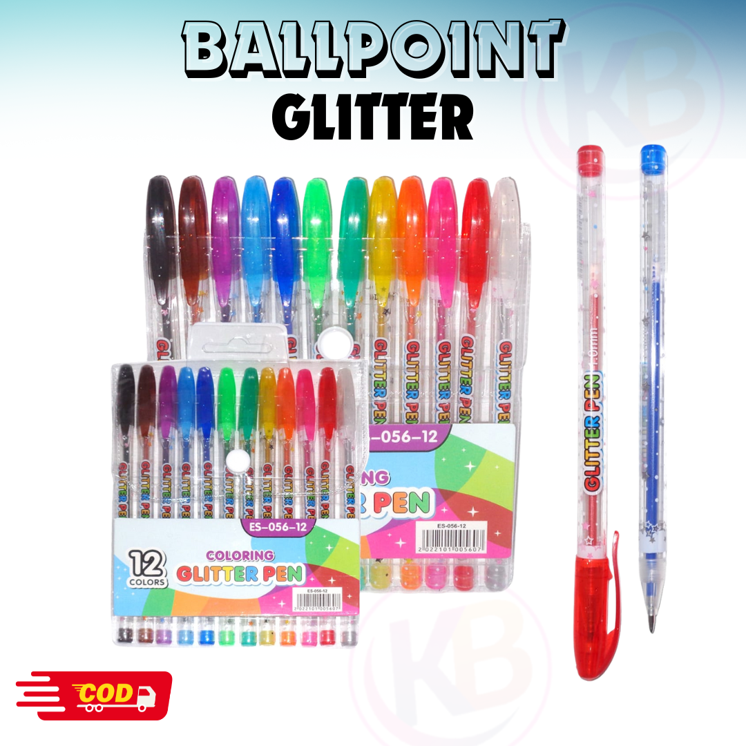 12 Pcs / 1 Pack / Pulpen Glitter warna / Gel Pen Glitter Isi 12 Warna / 1 Pak / Cod / Keep Blessing