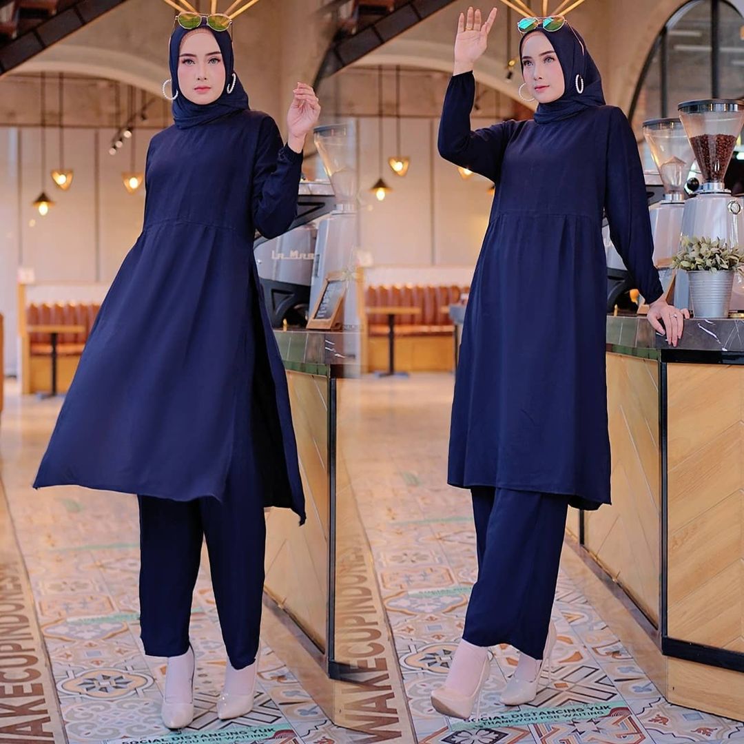 Baju Muslim Modern SOKA SET WD KATUN RAYON TWILL Dapat ATASAN TUNIK + CELANA Setelan Wanita Terbaru 2021 Kekinian Setelan Wanita Set 2in1 Setelan Wanita Terbaru BEST SELLER