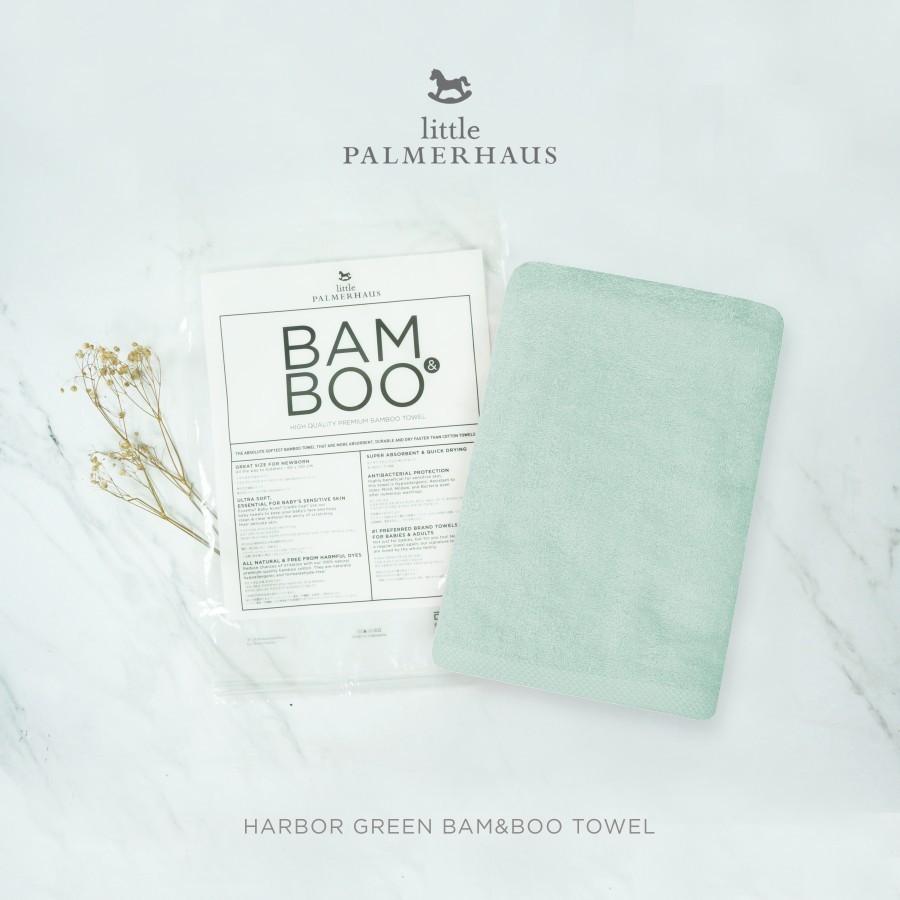 Little Palmerhaus Bam & Boo Bamboo Towel ( Handuk Bayi )-Harbor Green