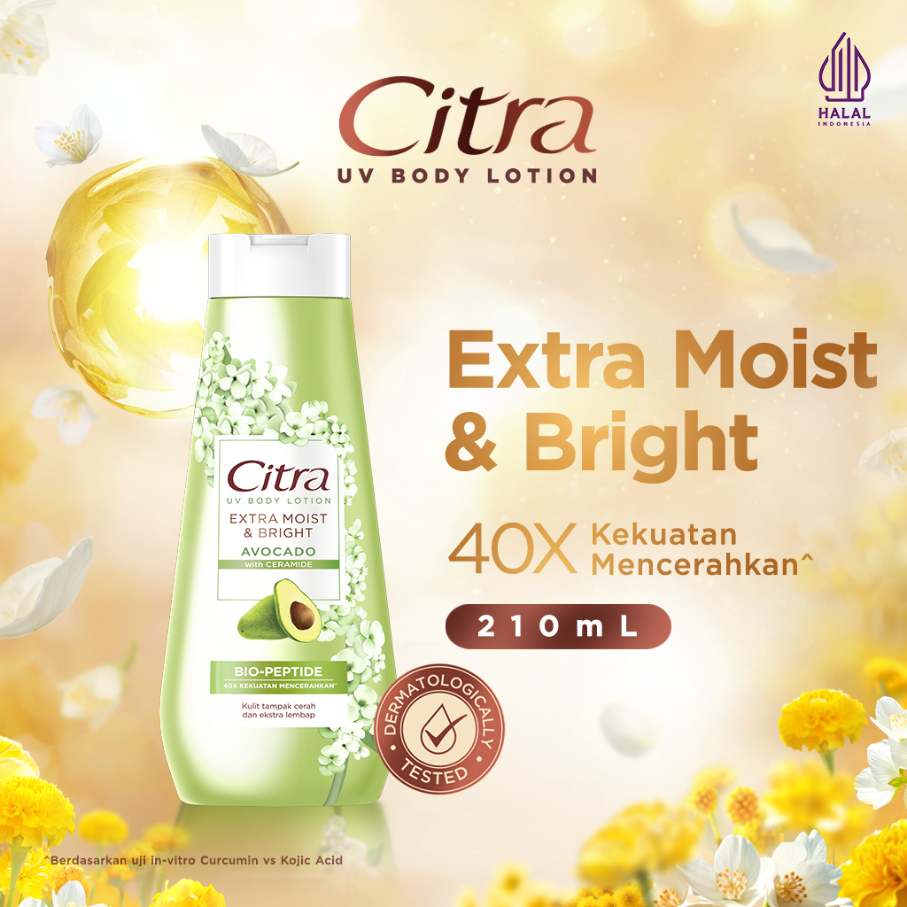 Citra UV Body Lotion Extra Moist & Bright Avocado 210ml - Mencerahkan Dan Melembapkan