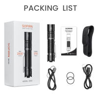 Sofirn SK30 Jarak Jauh Terfokus Senter Taktis3000 Lumen dengan 6 Posisi yang Dapat Disesuaikan Sakelar Ketuk Ganda LED SFT70 Jangkauan 392 m 21700 5000 mAh