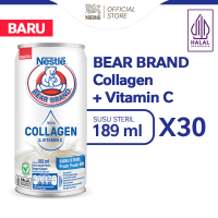 BEAR BRAND Collagen + Vitamin C Susu Kaleng Susu Beruang Susu Steril Kolagen 30x189ml [Karton]