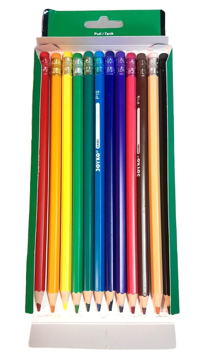 Pensil Warna Joyko Bisa Hapus - 12 Warna