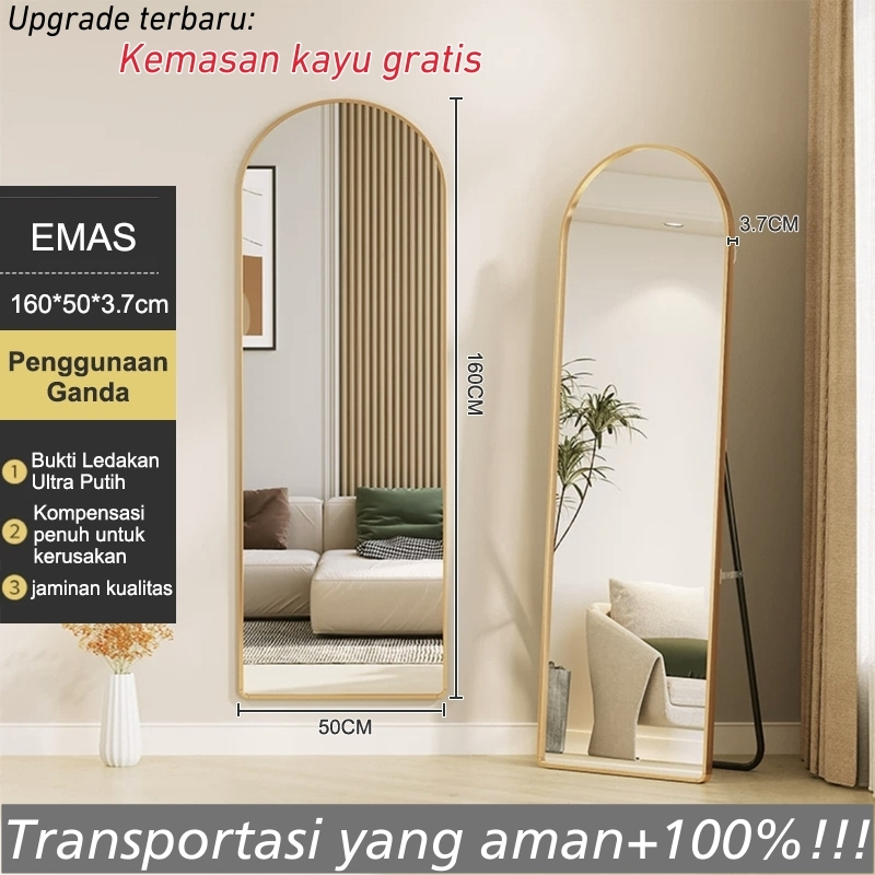CERMIN STANDING FULL BODY 160x50 cm BELAKANG CERMIN PAKAI TRIPLEK cermin rias cermin salon Standing Mirror Cermin Berdiri Kaca Standing Cermin Aesthetic Cermin Gantung