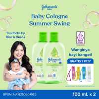 [Paket isi 2] JOHNSONS Summer Swing Baby Cologne 100ml / Twinpack FREE Travel Spray 10ml - Minyak Wangi Bayi Wanginya Bayi Banget Fresh Fruity