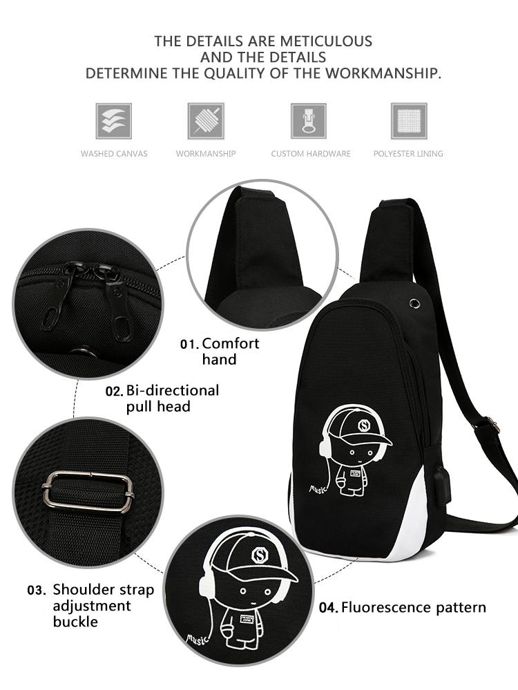 Freeknight Tas Selempang Luminous Smart Tas Selempang Import Casual Anti Maling Dengan Port Charger USB Sling Bag Tas Selempang Gambar Januari 2019 - 4 Freeknight Tas Selempang Luminous Smart Tas Selempang Import Casual Anti Maling Dengan Port Charger USB Sling Bag Tas Selempang Gambar - 4