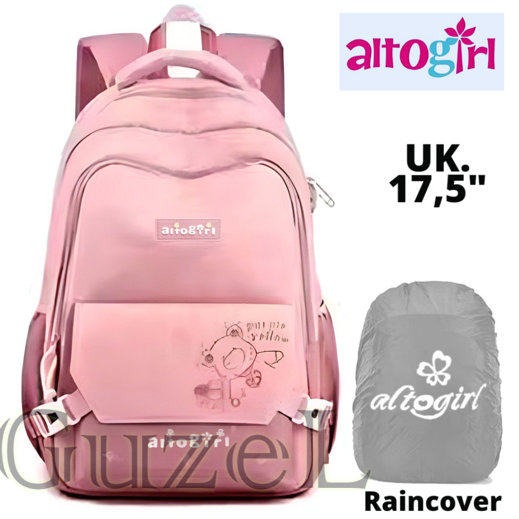 Tas Ransel Backpack Anak Perempuan ALTO GIRL KOREA SD SMP REMAJA  GRATIS Jas Hujan