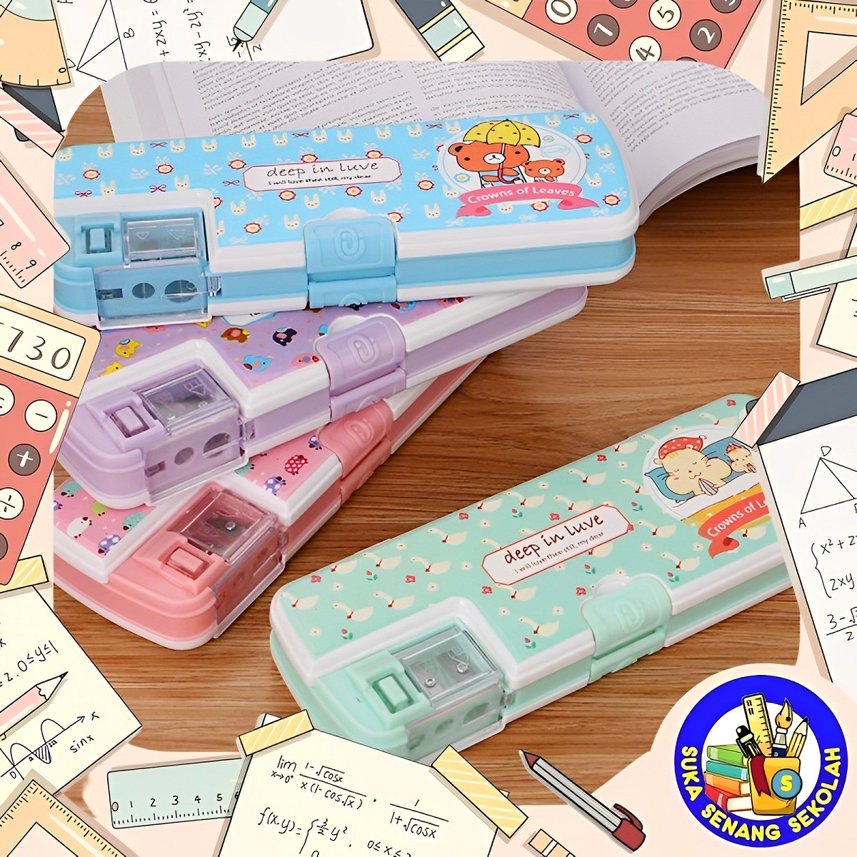 Kotak Pensil deep in love / Pencil Case / Tempat Alat Tulis SK0005
