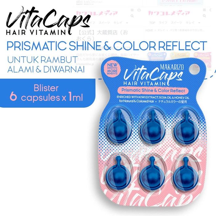 Makarizo Vitacaps Hair Vitamin Prismatic Shine & Color Reflect [BIRU]