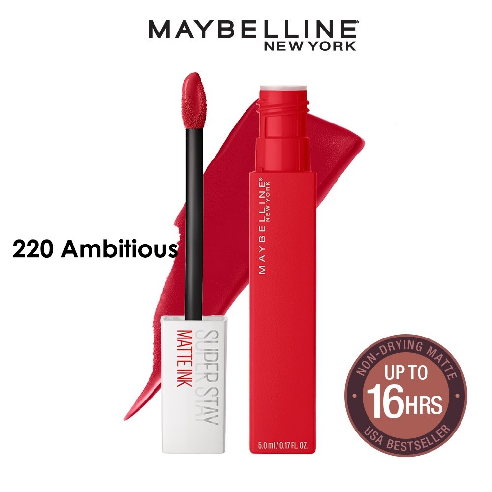 Maybelline New York SuperStay Matte Ink Lipstick 16 Jam Pigmented Tahan Lama Tanpa Transfer