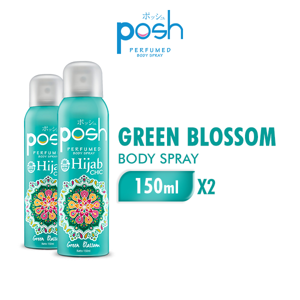 [Paket isi 2] Posh Body Spray Hijab Green Blossom Bottle 150ml