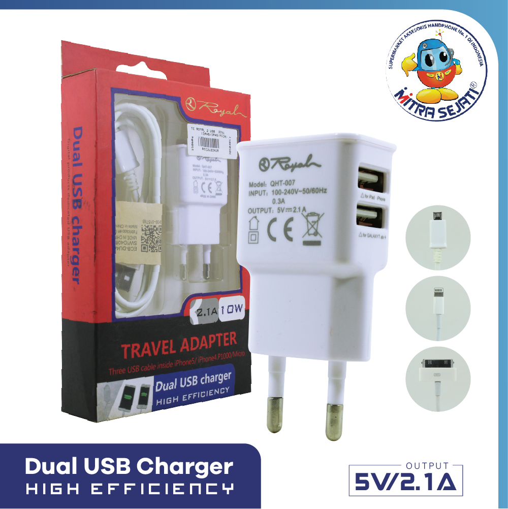 Charger Royal 2 USB 3in1 With-ATC2U3IN1R