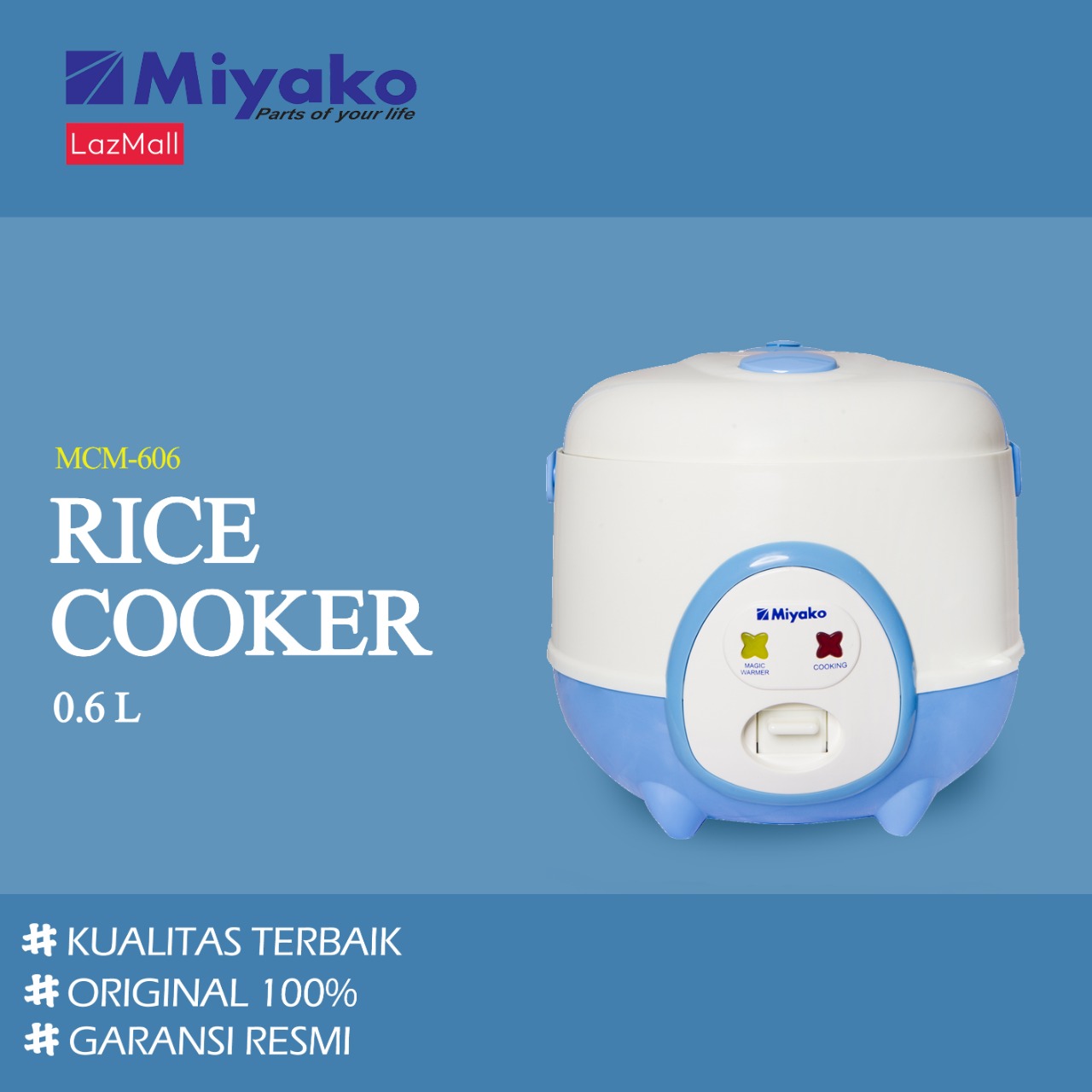MIYAKO 3 in 1 Rice Cooker 0.6 Liter MCM-606