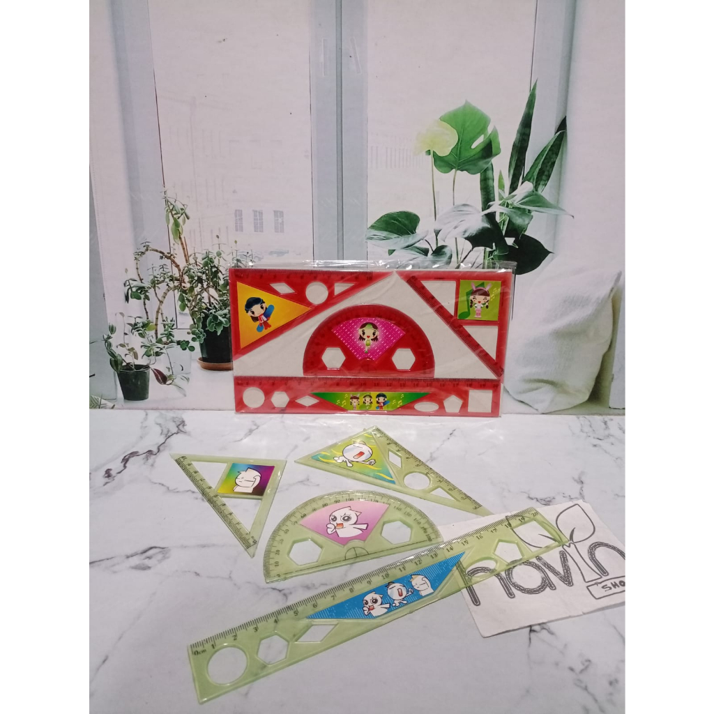 (4pc) PENGGARIS set isi 4pc RULER GARISAN biola MISTAR