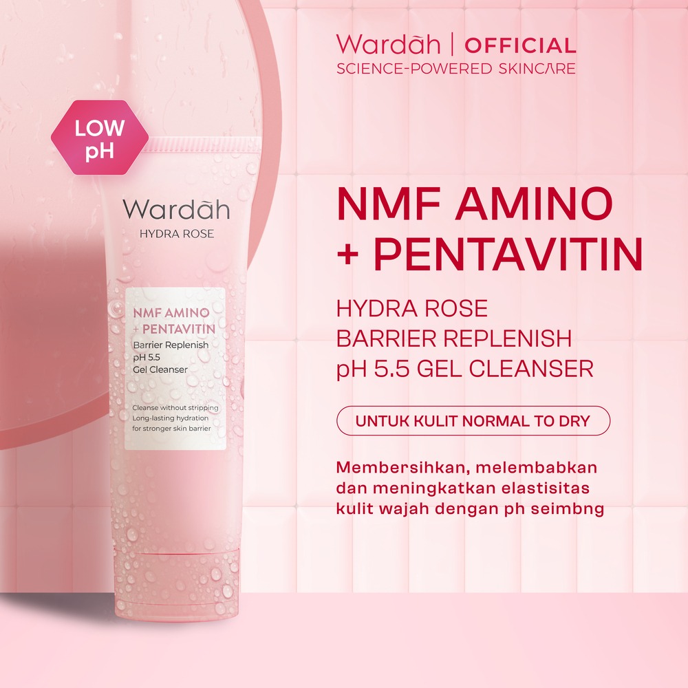 [REFAL HADYS FAVORITE] WARDAH Hydra Rose NMF Amino Pentavitin Barrier Replenish pH 5.5 Gel Cleans...