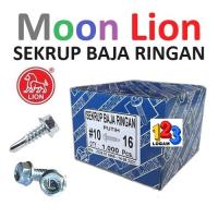 #10x16 Baut - Sekrup Baja Ringan Moon Lion ASLI Kemasan Bok 1000 Pcs