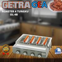 Panggangan Sosis 4Tungku GETRA ET-K222 / Mesin Panggang BBQ 4 tungku / Kompor Panggang Tanpa Asap warna Kuning