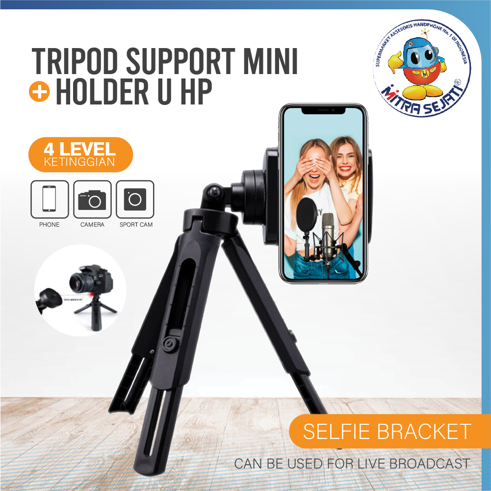 Tripod Mini Support Holder 360 Rotasi Stand Serbaguna-ATRMSU360