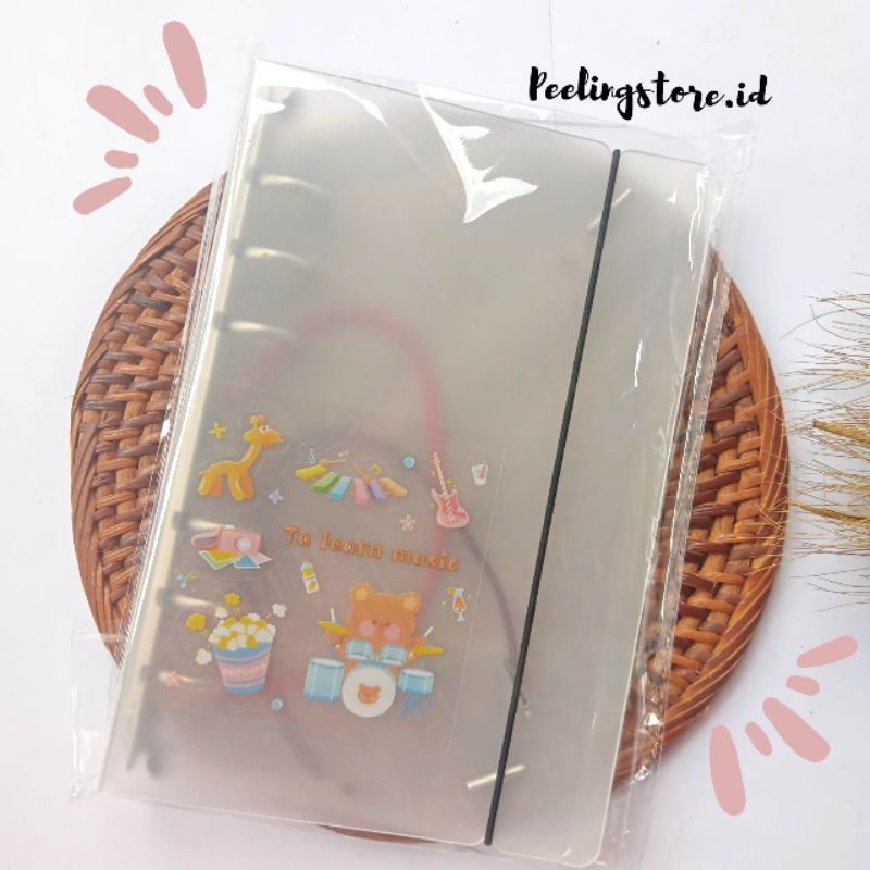 6 Ring Binder A6 Matte Aesthetic Binder Transparant Dove