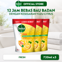 [Paket isi 3] Dettol Bodywash Fresh 720 ml pouch - Sabun Anti Bakteri