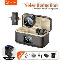 MIXIO T13  Magnetic Wireless Microphone 2-In-1 Clip On Mic Magnetic Mikrofon HP Plug & Play Dual Lavalier Microphone with Charging Case