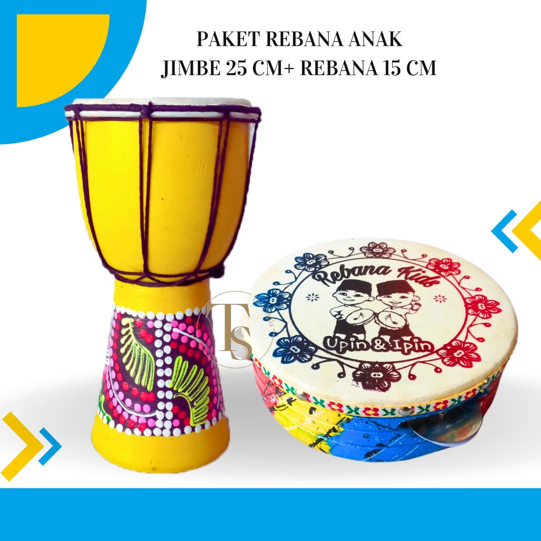 Rebana Hadroh Mainan Anak Murah Satu Paket Rebana Mainan Upin Ipin