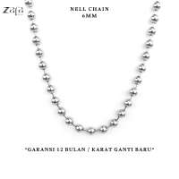 Zafa Kalung Stainless Steel Pria Wanita Anti Karat Silver - Nell