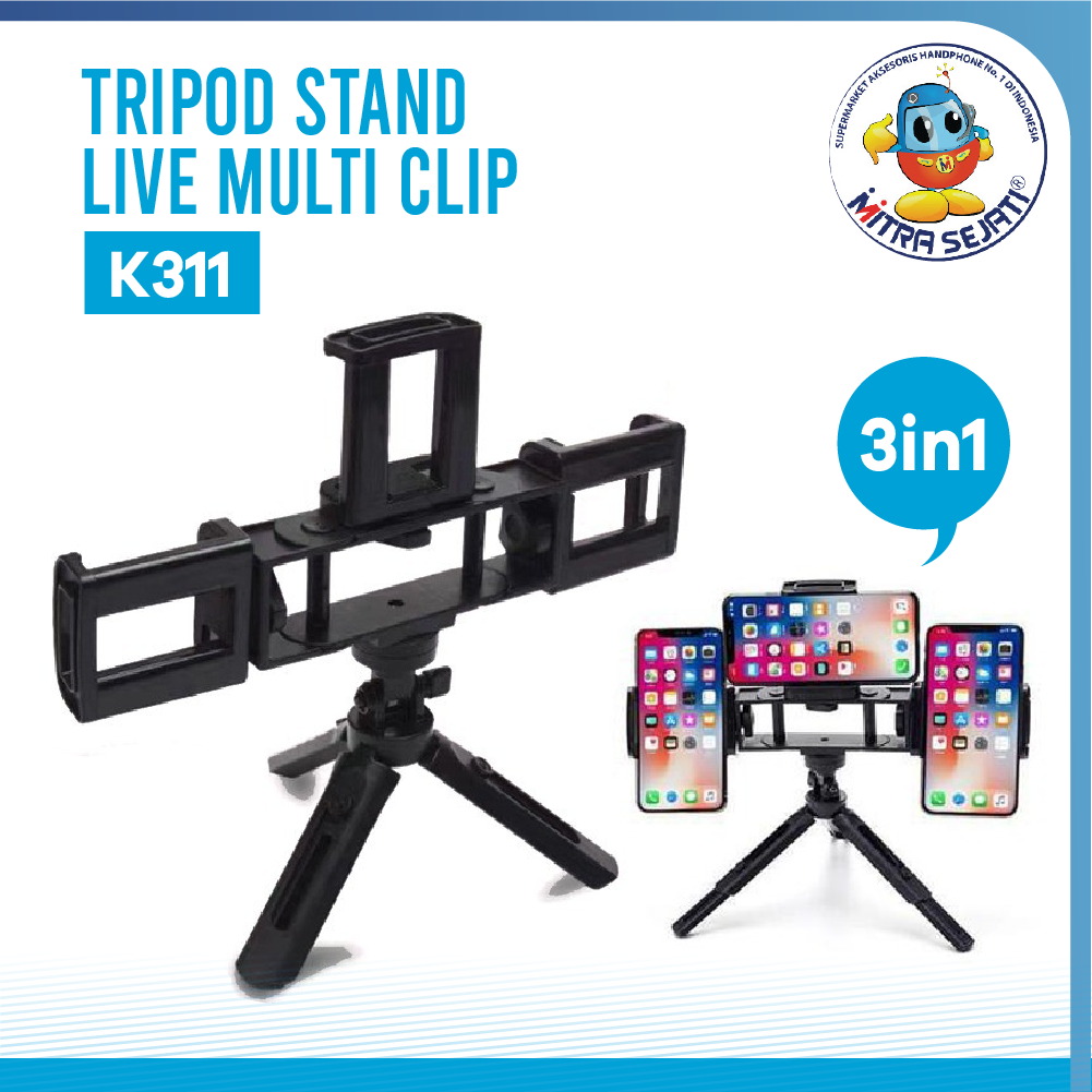 Tripod Stand Live Multi Clip 3in1 K311-ATR3IN1LMC