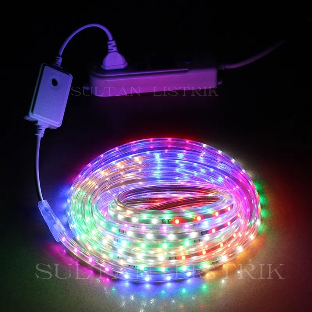 LAMPU LED STRIP RGB 1-100 METER 3528 2835 AC 220V WATERPROOF / LAMPU LED STRIP SELANG OUTDOOR