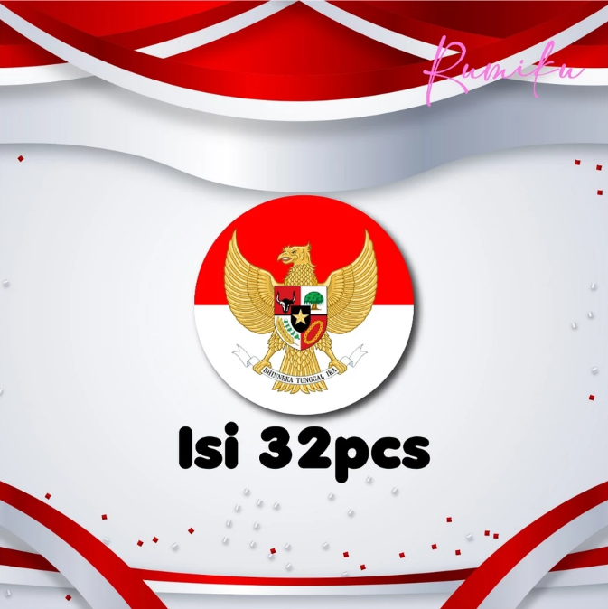 Stiker Pipi Merah Putih Bendera Merah Putih Isi 32pcs