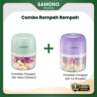 SAMONO Food Chopper Wireless Portable Blender Bumbu Elektrik Tanpa Kabel Mini Cutter 250ml Isi Ulang USB Baterai Tahan Lama Pisau Stainless Steel Tajam Food Grade Aman Praktis Mudah Dibersihkan SW-L4