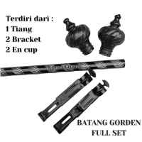 Batang Gorden Fullset 50 - 300 cm | Lengkap Tiang Gorden bisa request ukuran | Seriaria