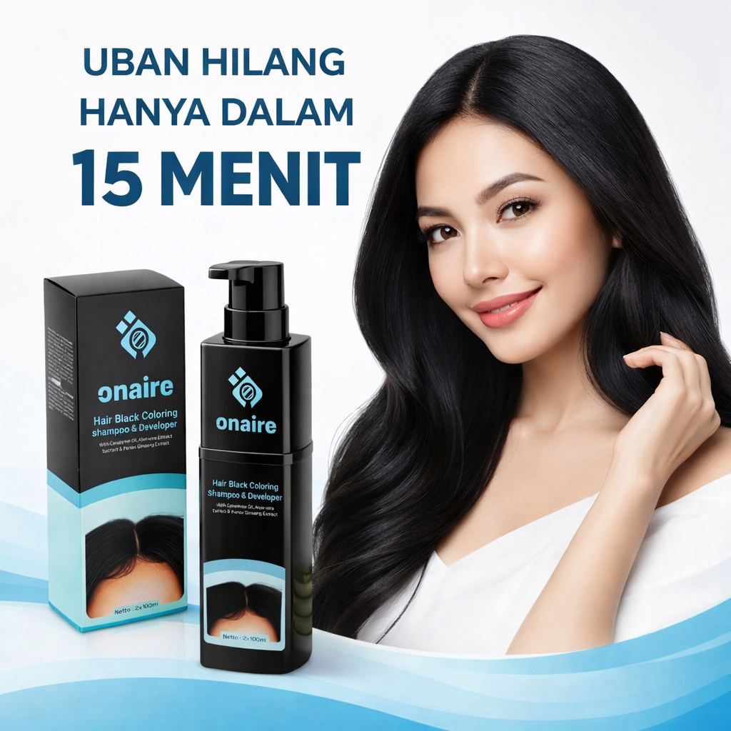 SHAMPOO HITAM ONAIRE PENGHILANG RAMBUT HITAM HALAL