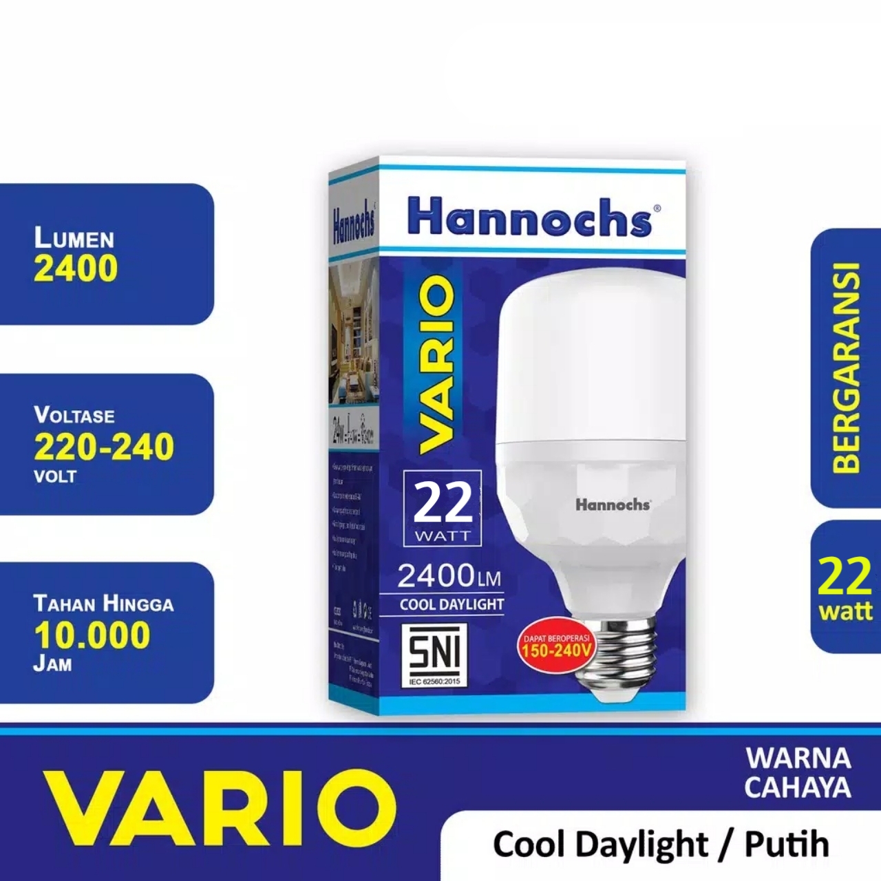 Hannochs Vario Lampu LED Capsule 22 Watt - Cahaya Putih