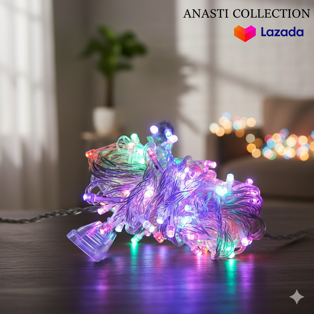 Lampu hias tumblr 10 meter LED hiasan 17an pohon natal rgb pelangi rainbow kelap kelip warna warni