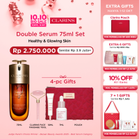 [Clarins 10.10 Set] Double Serum 75ml (Serum Anti Aging) Gratis 4 Hadiah - anti aging face serum / serum anti penuaan dan kerutan  wajah glowing  kenyal
