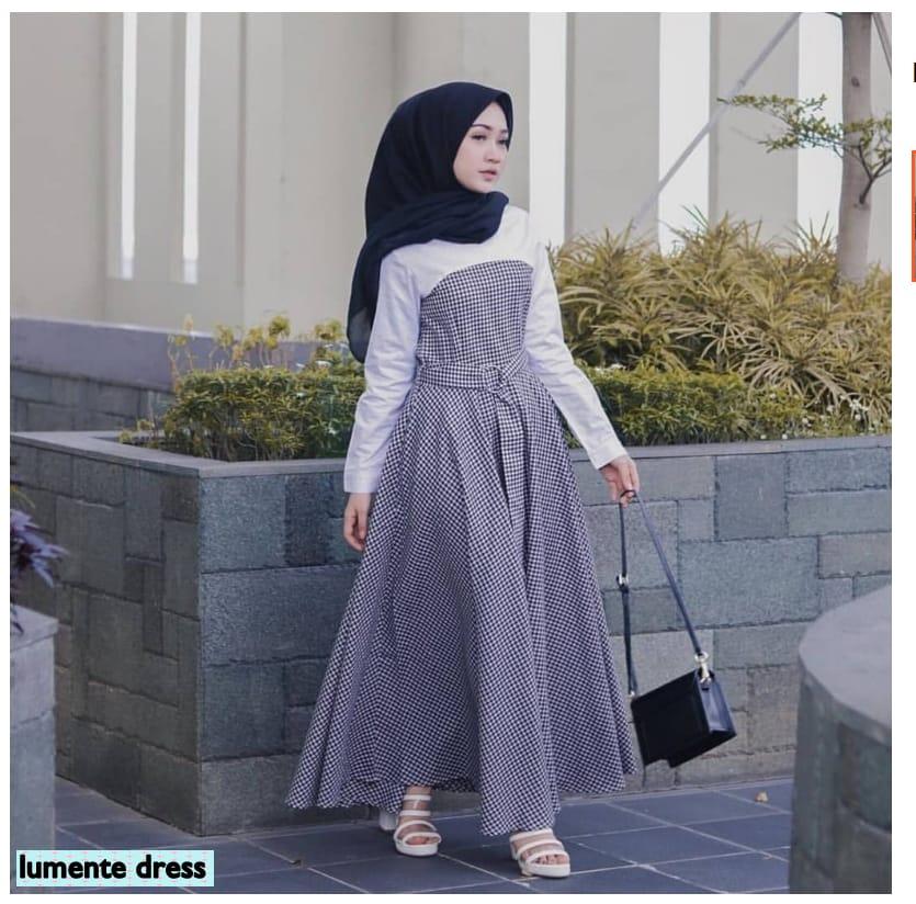 Baju Muslim Modern Gamis Lumente Dress Katun Trendy Modern Wanita Baju Panjang Stelan Polos Muslim Gaun Kerja Dress Pesta Syar’i Murah Terbaru Pakaian Modis Simple Syari Casual Elegant 2019