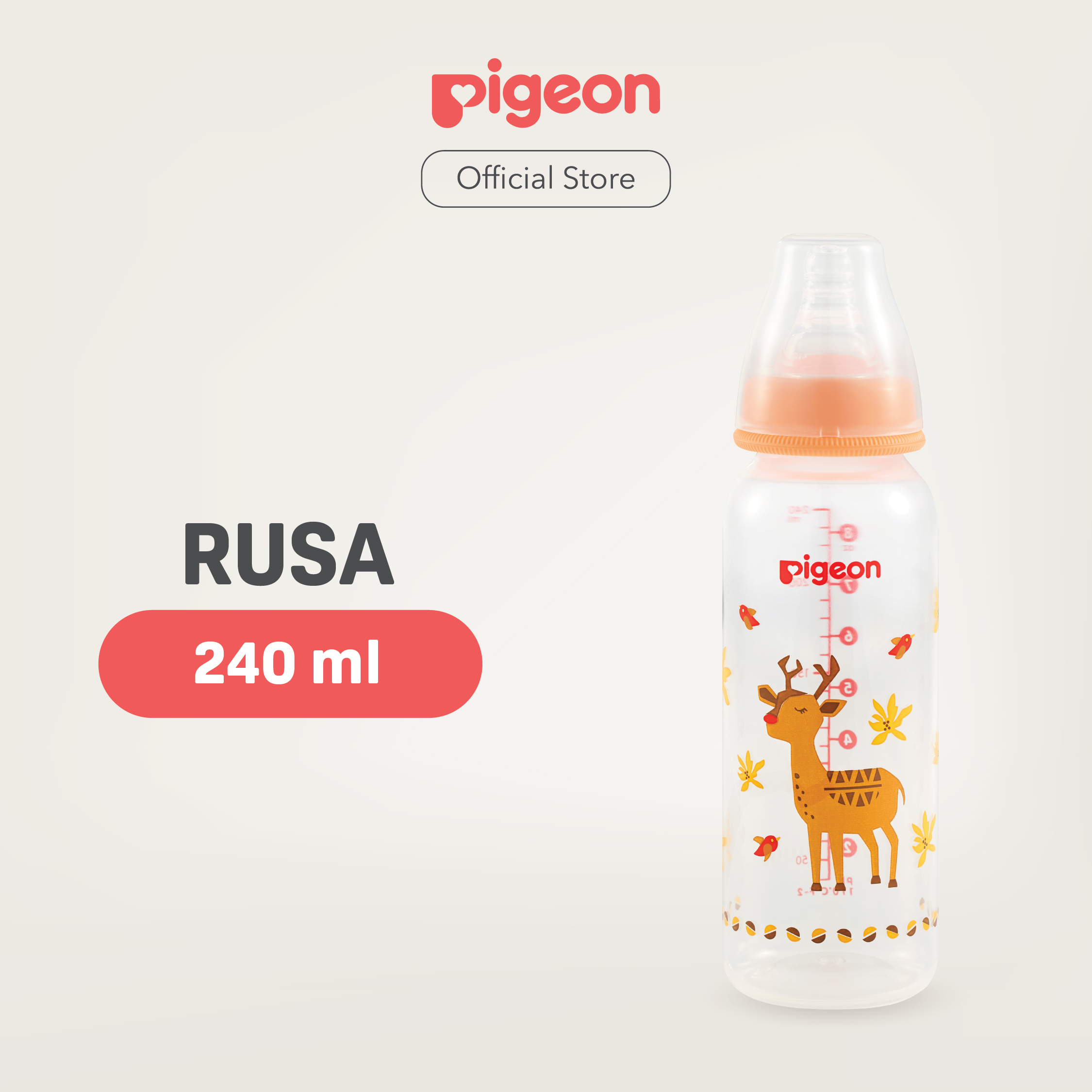 PIGEON Botol Slim Neck PP RP 240ml Hewan Langka w/S-Type Nipple Dot | Pilih Variasi | Botol Susu Bayi | Anti Kolik | Nipple Dot Size M