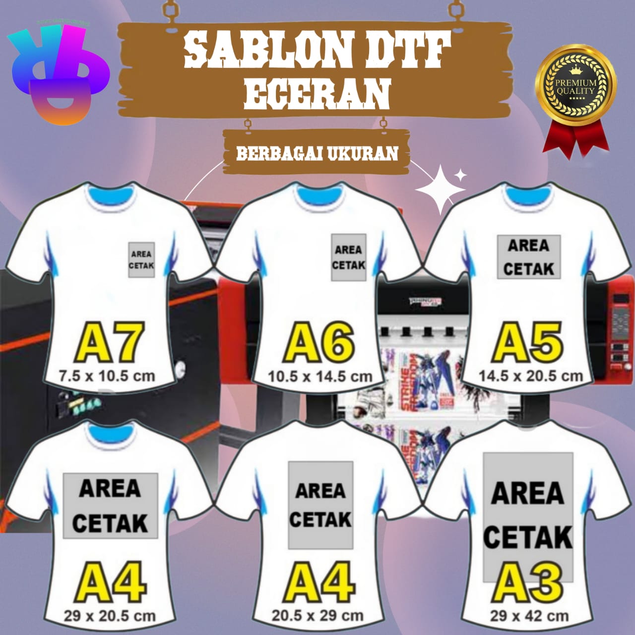(Satuan) Sablon Setrika DTF Custom Design bebas