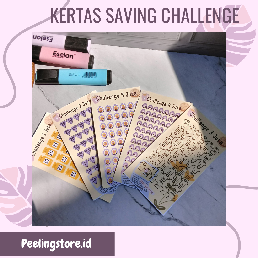 MEDIA TABUNGAN WAJIB ( ISI BINDER) / KERTAS SAVING CHALLENGE JUTAAN TANPA LUBANG
