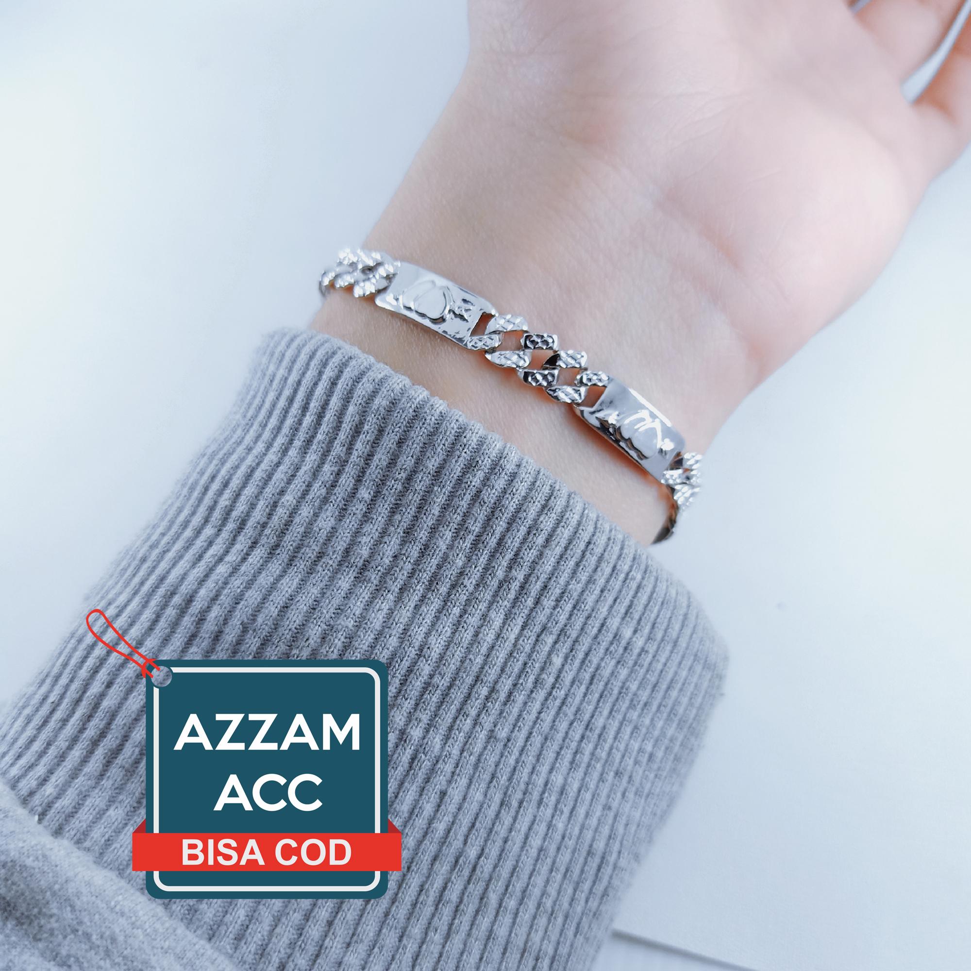Gelang Plat Rantai Silver motif love hati 8 Marcos gelang plat rantai silver motif love hati 8 marcos