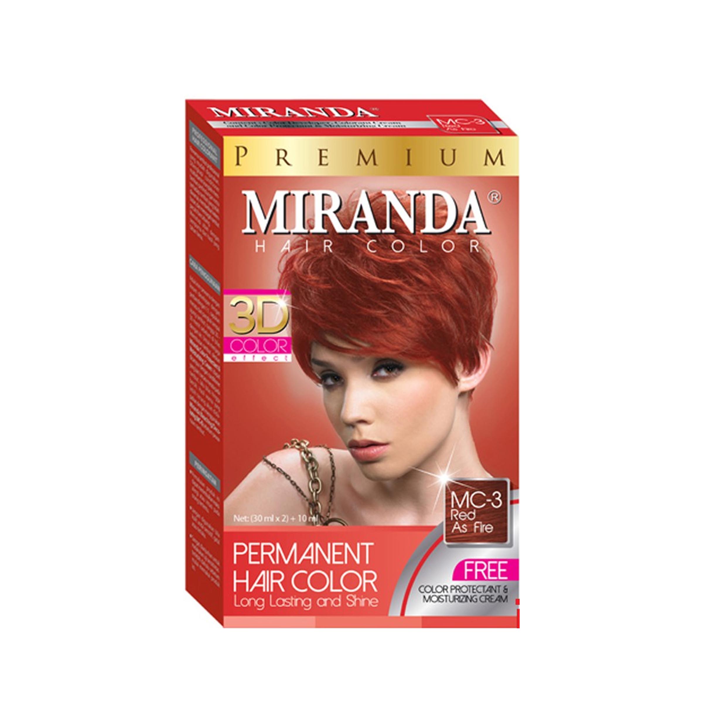Miranda Premium Hair Color MC-3 Red As Fire 30 ml / Cat Rambut Warna Merah Api