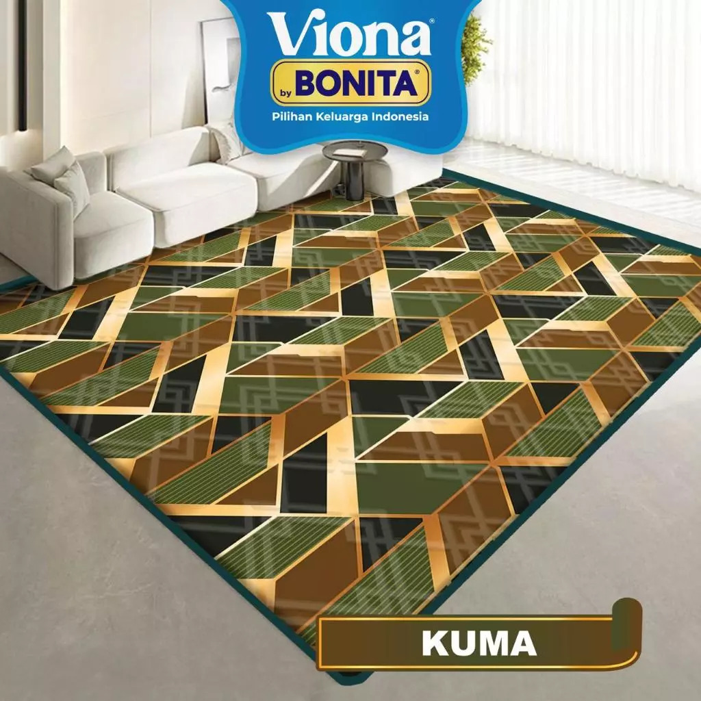 Bonita KARPET BUSA VIONA LUMINOR 16mm Anti Selip 3D Printing Motif Elegan Ukuran XL 190x270cm