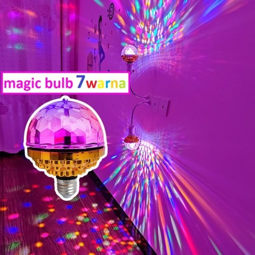 Bohlam Lampu Disco Magic Ball RGB / Lampu LED RGB E27 7WARNA