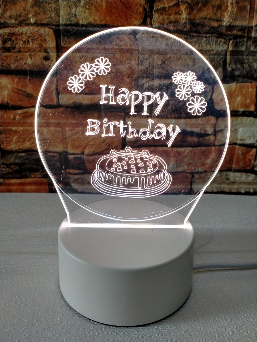 Anto Shop ID - Lampu Tidur Hias LED 3D Acrylic Transparant / Lampu Meja Acrilic Hadiah ulang tahun