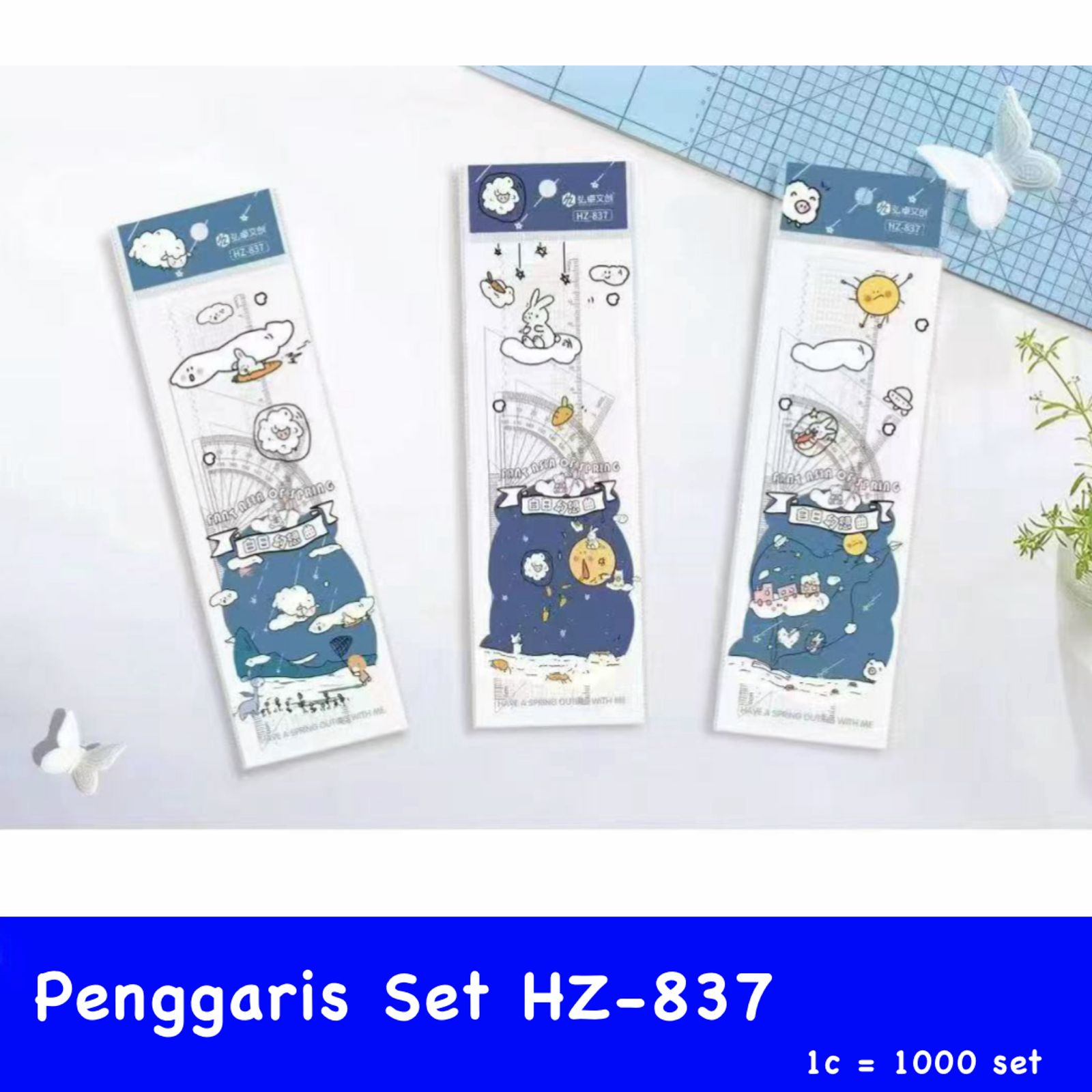 Penggaris Set HZ-820 (Isi 4 Pcs)