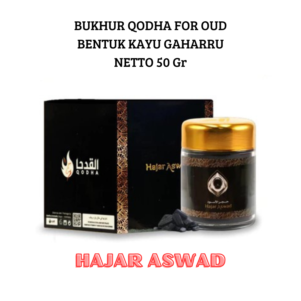 Bukhur Hajar Aswad Qodha For Oud 50 Gram - Dupa gaharu Bukhur saudi Oud kayu Aromaterapi Original
